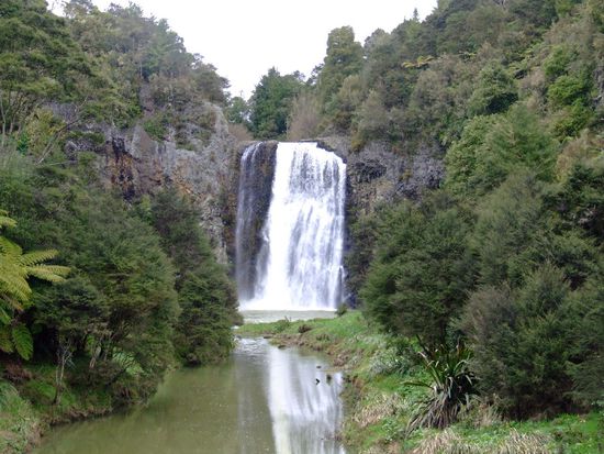 First sight of the Hunua Falls