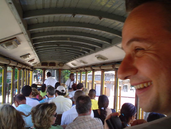 Bob on the rickety tram