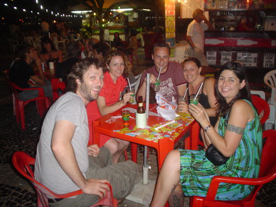 drinking at a kiosk in Copacabana