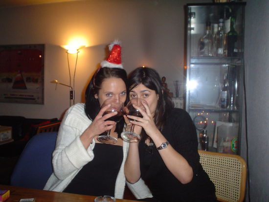 The girls are a little more sophisticated drinking red wine from fish bowls