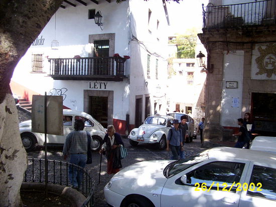 ...street to the Zocalo is steep, narrow and full of VW's...