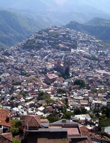 ...city perched on steep ravines...