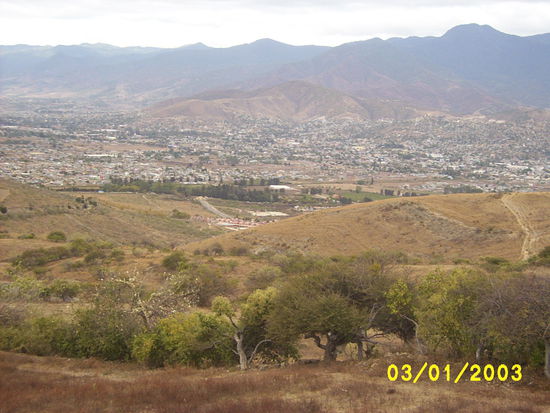 ...Oaxaca is spread below Monte Alban. It was destroyed by earthquakes 1854 and 1931...