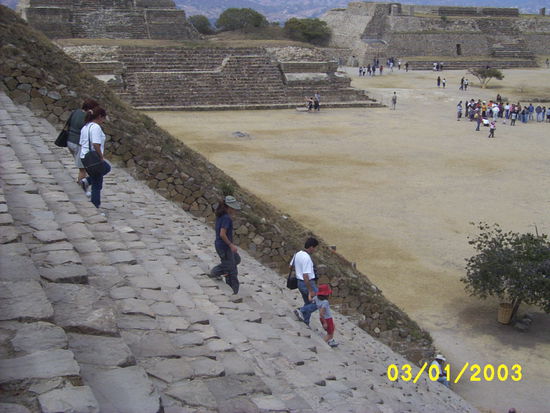 ...climbing up the steep pyramid steps is always easier...