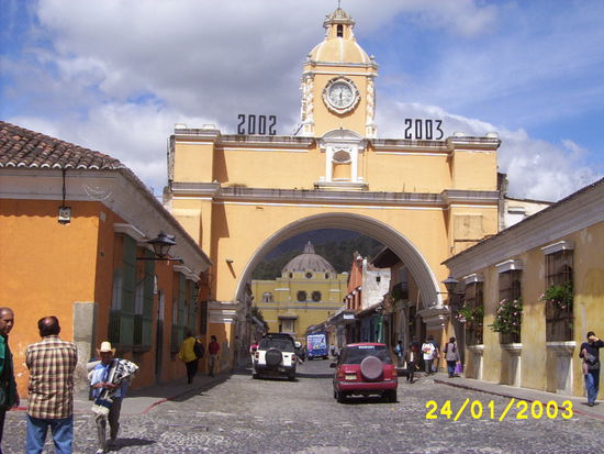 ...We had a VIP police escort through this Arco de Santa Catarina...