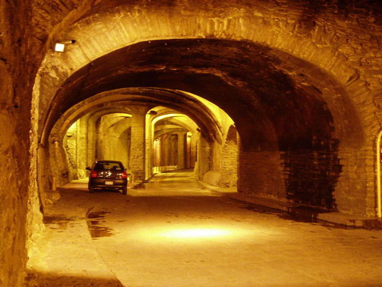 ...inside it feels like driving into a mine...