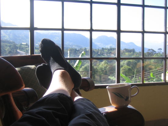 Breakfast with great view.