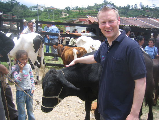 Me on the cattle market - in the end, I didn't buy this cow