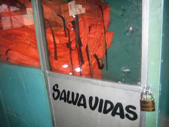 The swim vestes were securely stored.