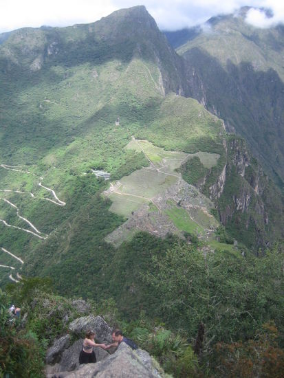 View from Huayna Pichu after one hour of steep steps up...
