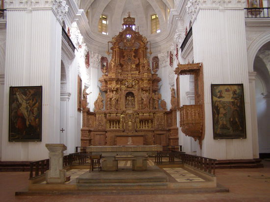 inside church of St Cajetan in Old Goa