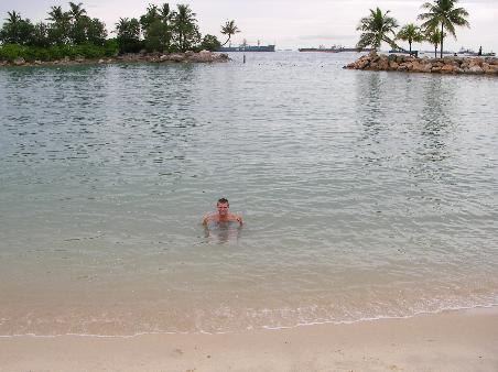 Swimming at Sentosa Island