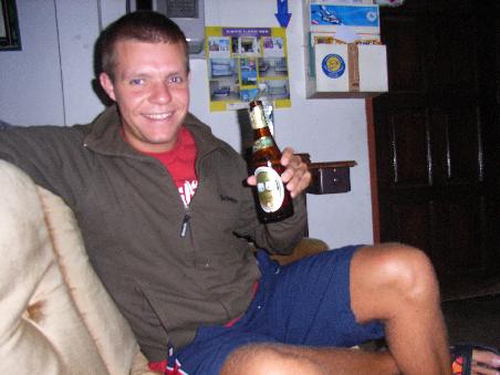 Sampling the good old Chang Beer