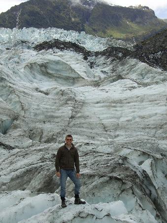 Climbing the Fox Glacier, hiking boots and spikes in tow!