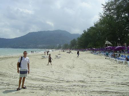 Posing on Puket's Patong Beach