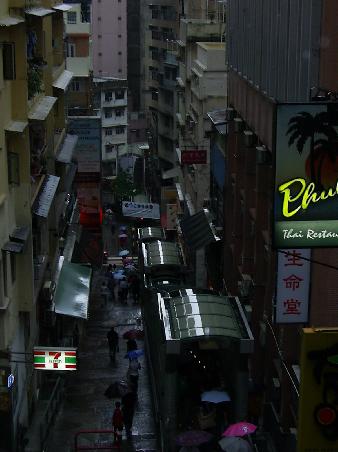 Hong Kong's numerous escalators seeminly cut through the hills!
