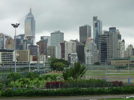 City view over the Happy Valley Racecourse.