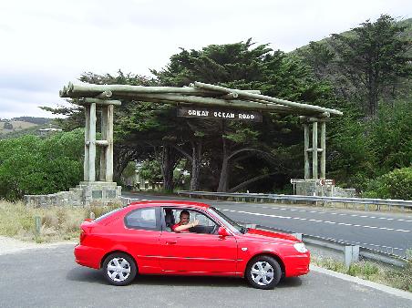 Driving the Ferarri- Great Ocean Road Memorial