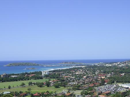 Lookout from the Plantation over Coffs Harbour and the nearby Mutton (bird) Island.