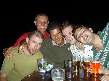 Edmund, Me, Sol, Wes, and Ed, taken by Scott on one of the many nights out in Byron.
