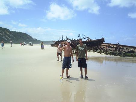 John and Sol at the Maheno Shipwreck, Fraser Island