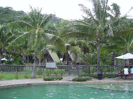 View of Base's Pool and Beach Huts