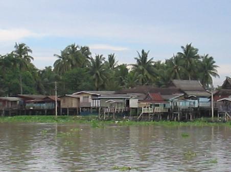 Thai houses along the river.