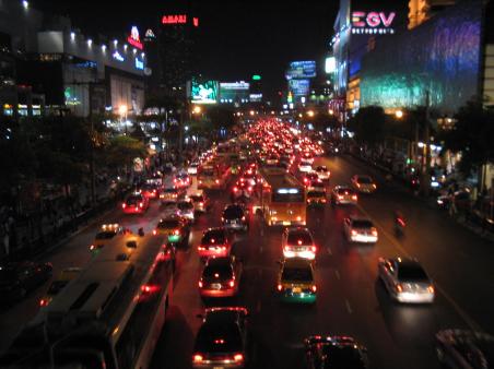 Traffic outside Central World Plaza