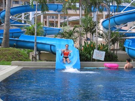 Jess on the water slide