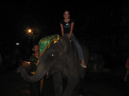 Jess on her first elephant