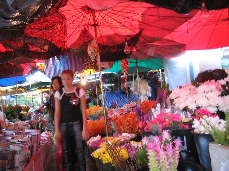 Jess in the flower market (sorry a little blurry but colours great).