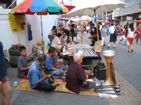Street band at markets