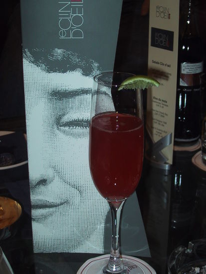 Our favorite drink of this hotel.  It's called a Muse.  It's champagne, pineapple juice and cranberry I think.