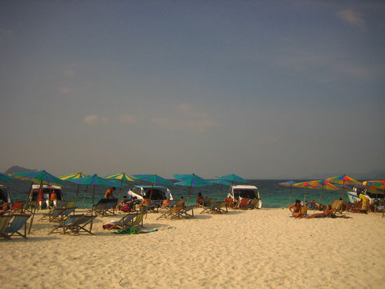 Laying out on the sand