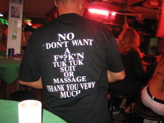 H could've used this shirt at Kao San Rd