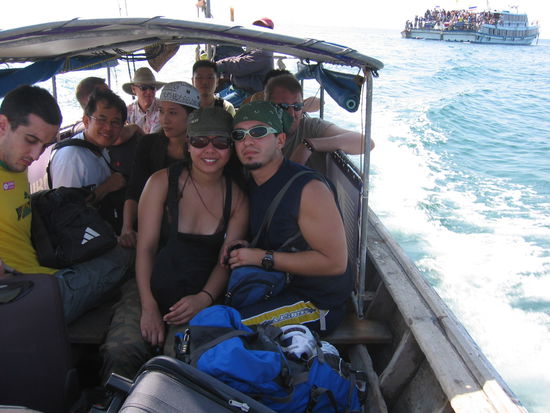 Arriving by a longtail boat
