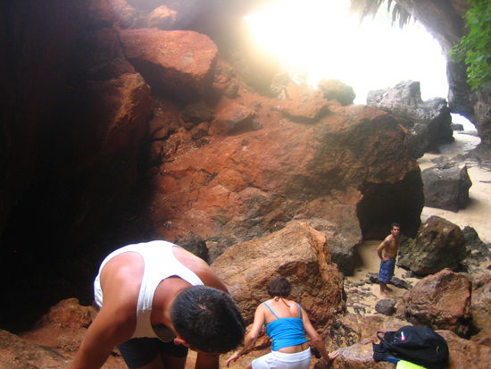 This lovely couple helps me up the rocks. H waits and watches from below