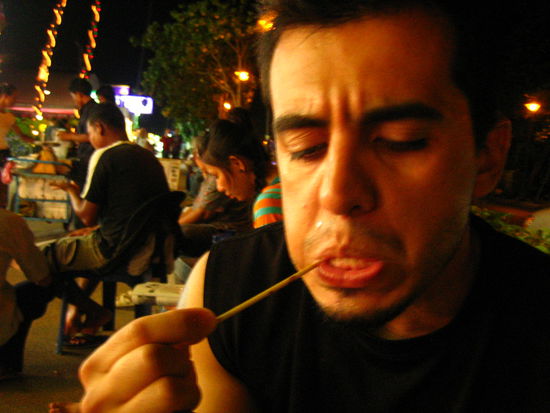 H's really long toothpick