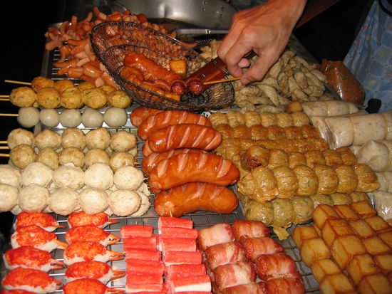 My fave--the fishcakes and the big wieners