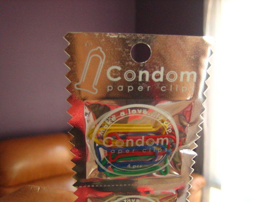Condom paper clips! Safe and efficient!