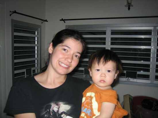 Nan, proud mama of Darwin (and Snoopy)