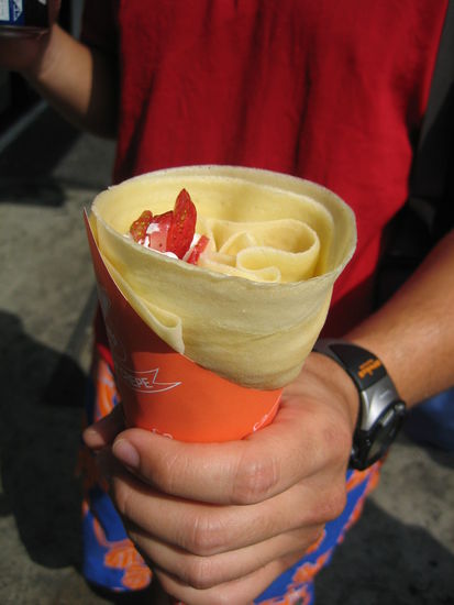 Strawberries and cream crepe!