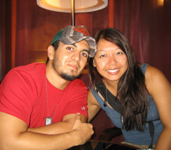 Hangin' out while we wait for our movie to begin