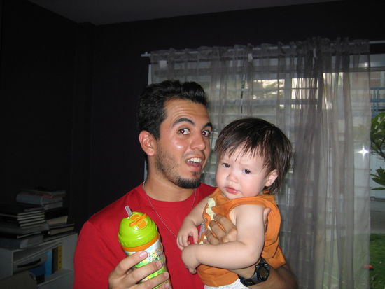 Darwin doesn't like being held by H