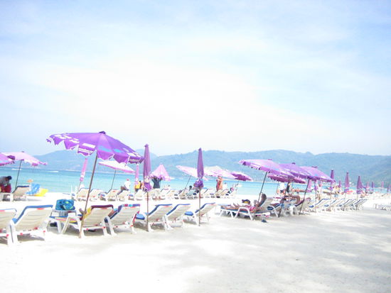 The purple chairs that line the shores of Patong Beach
H: and Christi and I discovered our favorite new sport in Thailand...pointing out old white men with Thai hookers.