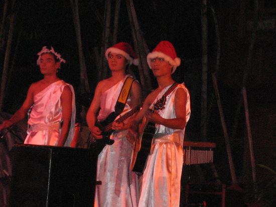 The Thai male performers, in dresses no less
