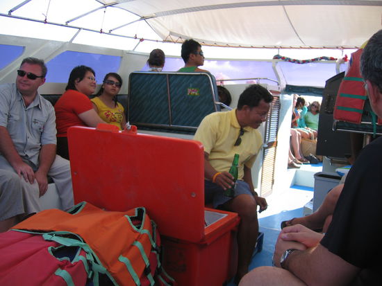 Sunny handing out drinks and refreshments