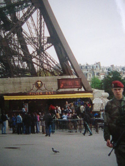 French Soldiers guarding the Eiffel