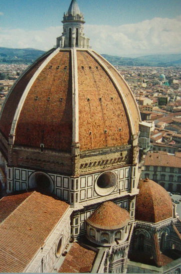 Brunelleschi's Duomo (the bricks lay on top of each other without any mortar or cement to seal them)