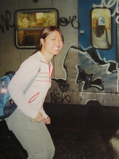 Waiting to board the metro on Easter Sunday